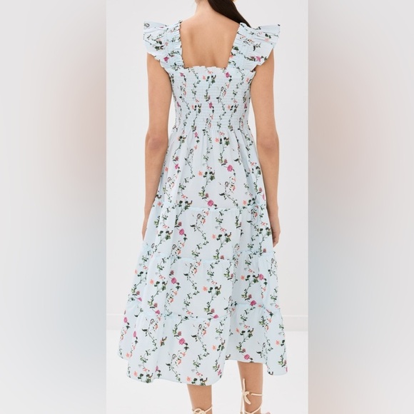 Hill House The Ellie Nap Midi Dress in Pond Floral Light Blue Size 2XL - Picture 3 of 11